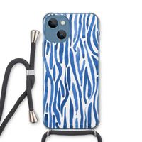 Blauwe nerven: iPhone 13 Transparant Hoesje met koord