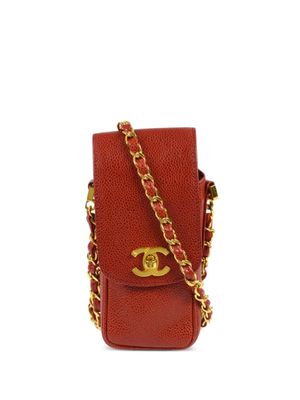 CHANEL Pre-Owned sac porté épaule à fermoir loquet CC (1995) - Rouge