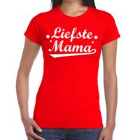 Liefste mama cadeau t-shirt rood dames - thumbnail