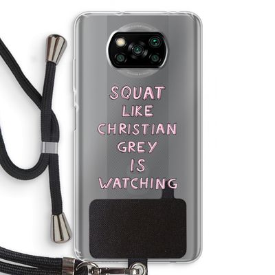 Christian Grey: Xiaomi Poco X3 NFC Transparant Hoesje met koord