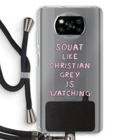 Christian Grey: Xiaomi Poco X3 NFC Transparant Hoesje met koord