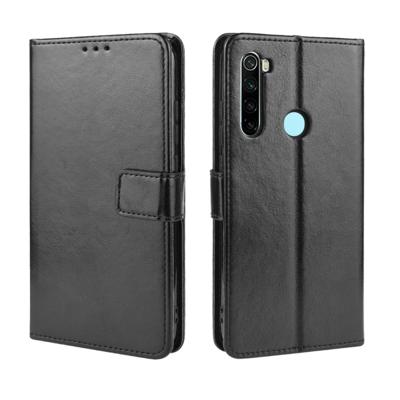 Voor Xiaomi Redmi Note 8 retro Crazy Horse textuur horizontale Flip leergeval met houder & kaartsleuven & fotolijstjes (zwart)