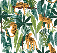 Tropisch patroon dieren behang Tropisch patroon dieren behang