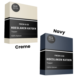 Topper Hoeslaken - Katoen - Verkoelend - 90x210 cm - Keuze Uit Meerdere Kleuren - Fresh and Co - Dekbed-Discounter.nl