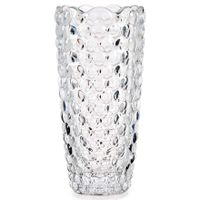 Bloemenvaas bubbels relief 13,5 x 29 cm van glas