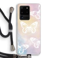 White butterfly: Samsung Galaxy S20 Ultra Transparant Hoesje met koord