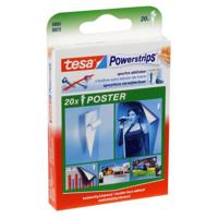 Tesa Powerstrips ophang gummetjes - 20x stuks - zelfklevend - poster strips