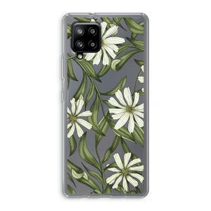 Wit bloemenpatroon: Samsung Galaxy A42 5G Transparant Hoesje