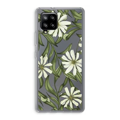 Wit bloemenpatroon: Samsung Galaxy A42 5G Transparant Hoesje