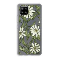 Wit bloemenpatroon: Samsung Galaxy A42 5G Transparant Hoesje