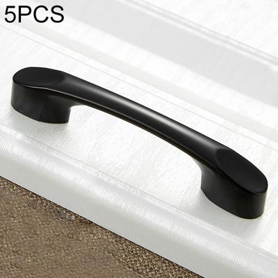 5 stuks 6225A-64 eenvoudige kast deur handvat lade kast zink legering handvat (zwart)