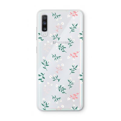 Small white flowers: Samsung Galaxy A70 Transparant Hoesje