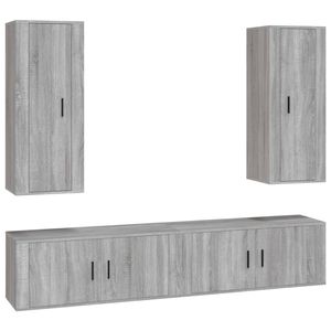 The Living Store Televisiekastenset - Grijs Sonoma Eiken - 2x 40x34.5x100cm - 2x 100x34.5x40cm