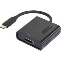 Renkforce RF-4472892 USB / HDMI Adapter [1x USB-C stekker - 1x HDMI-bus] Zwart Vergulde steekcontacten 15.00 cm