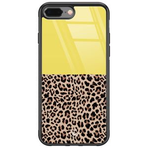 iPhone 8 Plus/7 Plus glazen hardcase - Luipaard geel