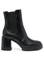 Casadei bottines en cuir Nancy à talon épais 75 mm - Noir