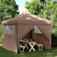 VidaXL Partytent inklapbaar pop-up met 4 zijwanden bruin VidaXL Partytent inklapbaar pop-up met 4 zijwanden bruin