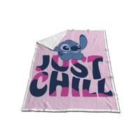 Stitch just chill fleece plaid roze 120 x 150 cm - polyester