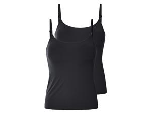 esmara 2 dames spaghettitops (Zwart, M (40/42))