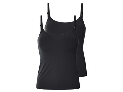 esmara 2 dames spaghettitops (Zwart, M (40/42))