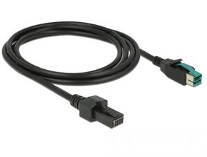 DeLOCK PoweredUSB kabel male 12 V > 2 x 4 pin male voor POS printers en terminals kabel 2 meter