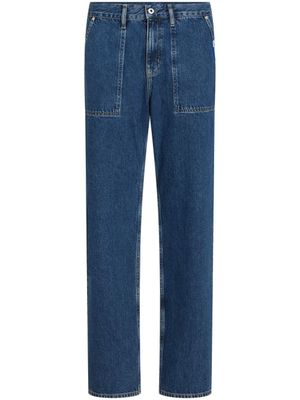 Karl Lagerfeld Jeans jean droit à patch logo - Bleu