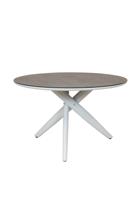 Qopps Zinza Tuintafel 120 cm rond mat white frame porselein top