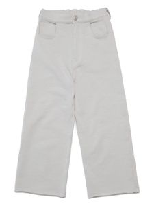 MM6 Maison Margiela Kids pantalon droit à patch logo - Tons neutres