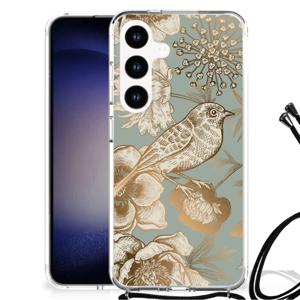 Case voor Samsung Galaxy S24 Vintage Bird Flowers