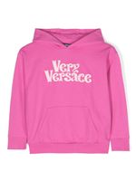 Versace Kids hoodie en coton à logo imprimé - Rose - thumbnail