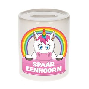 Kinder spaarpot met eenhoorn print 9 cm