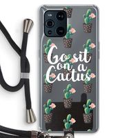 Cactus quote: Oppo Find X3 Pro Transparant Hoesje met koord