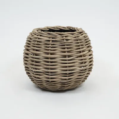 Drypot Tina Extra Dik Rotan Grijs d58h47cm Drypot Tina Extra Dik Rotan Grijs d58h47cm