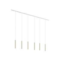 QAZQA Modern railsysteem met 6 hanglampen beige met wit 1-fase -