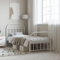Bedframe met hoofd- en voeteneinde metaal wit 80x200 cm