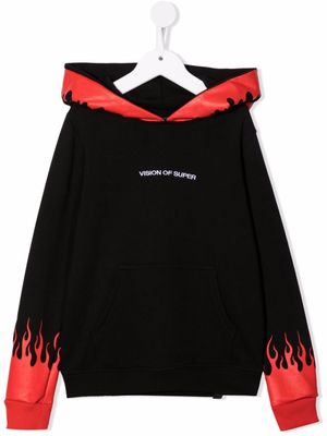Vision Of Super Kids hoodie à imprimé flamme - Noir
