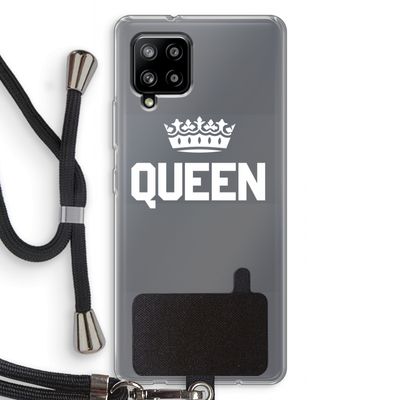 Queen zwart: Samsung Galaxy A42 5G Transparant Hoesje met koord