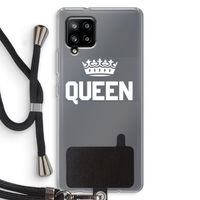 Queen zwart: Samsung Galaxy A42 5G Transparant Hoesje met koord