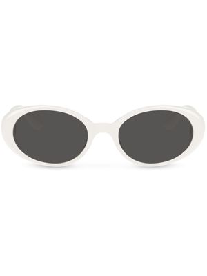 Dolce & Gabbana Eyewear lunettes de soleil Re-Edition DNA à monture ovale - Blanc