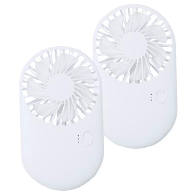 Mini ventilator houder Fanger - 2x - wit - 7 x 13 x 3 cm - verkoeling in zomer