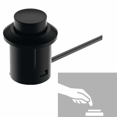 Aan uit drukschakelaar zwart met aansluitsnoer van 2 meter Loox Hafele gat diameter 12mm