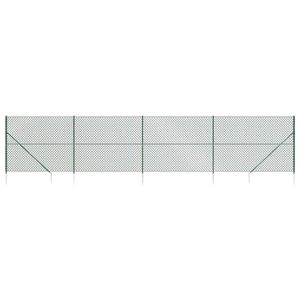 The Living Store Gaashek Groen 1.8 x 10 m - Staal met PVC-coating - Duurzaam en flexibel - Inclusief accessoires -