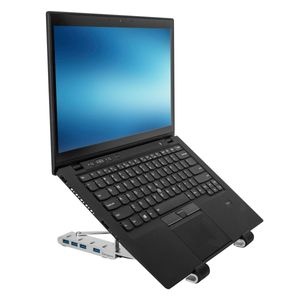 Targus AWU100205GL Laptopstandaard In hoogte verstelbaar, USB-hub-functie