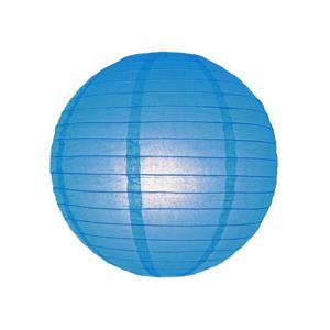 Luxe bol feest lampion - blauw - dia 25 cm - papier