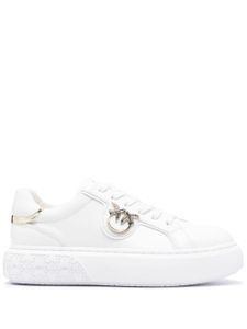 PINKO baskets Love Birds en cuir - Blanc