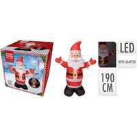 Kerstman Opblaasbaar Incl LED - 120x70x 190cm - Voor binnen en buiten - thumbnail