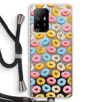 Pink donuts: Oppo A94 5G Transparant Hoesje met koord
