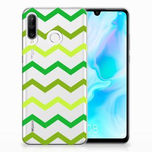 Huawei P30 Lite TPU bumper Zigzag Groen