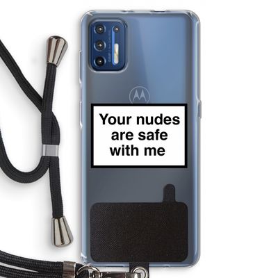 Safe with me: Motorola Moto G9 Plus Transparant Hoesje met koord