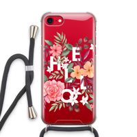 Hello in flowers: iPhone SE 2020 Transparant Hoesje met koord